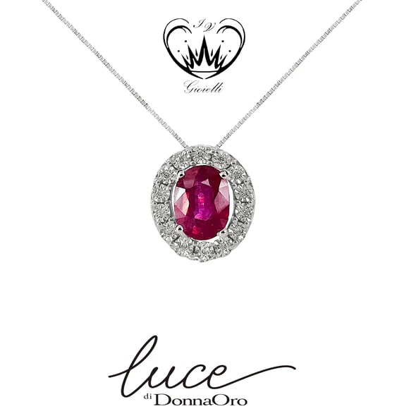 COLLANA CON RUBINO E DIAMANTI DONNA ORO ref.LPR12081.006