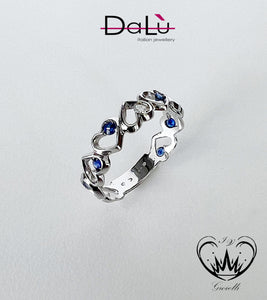 ANELLO DALU ZAFFIRO BLU DIAM. ct.0,03 ZB ct.0,45 ref. NI058AN