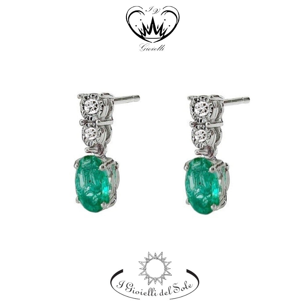 ORECCHINI I GIOIELLI DEL SOLE ORO SMERALDI ref. ORC229S-006