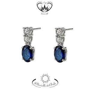 ORECCHINI I GIOIELLI DEL SOLE ORO ZAFFIRI BLU  ref. ORC229Z-006