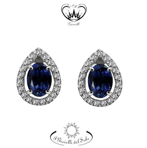 ORECCHINI I GIOIELLI DEL SOLE ORO ZAFFIRI BLU ref. ORC301BZ-120