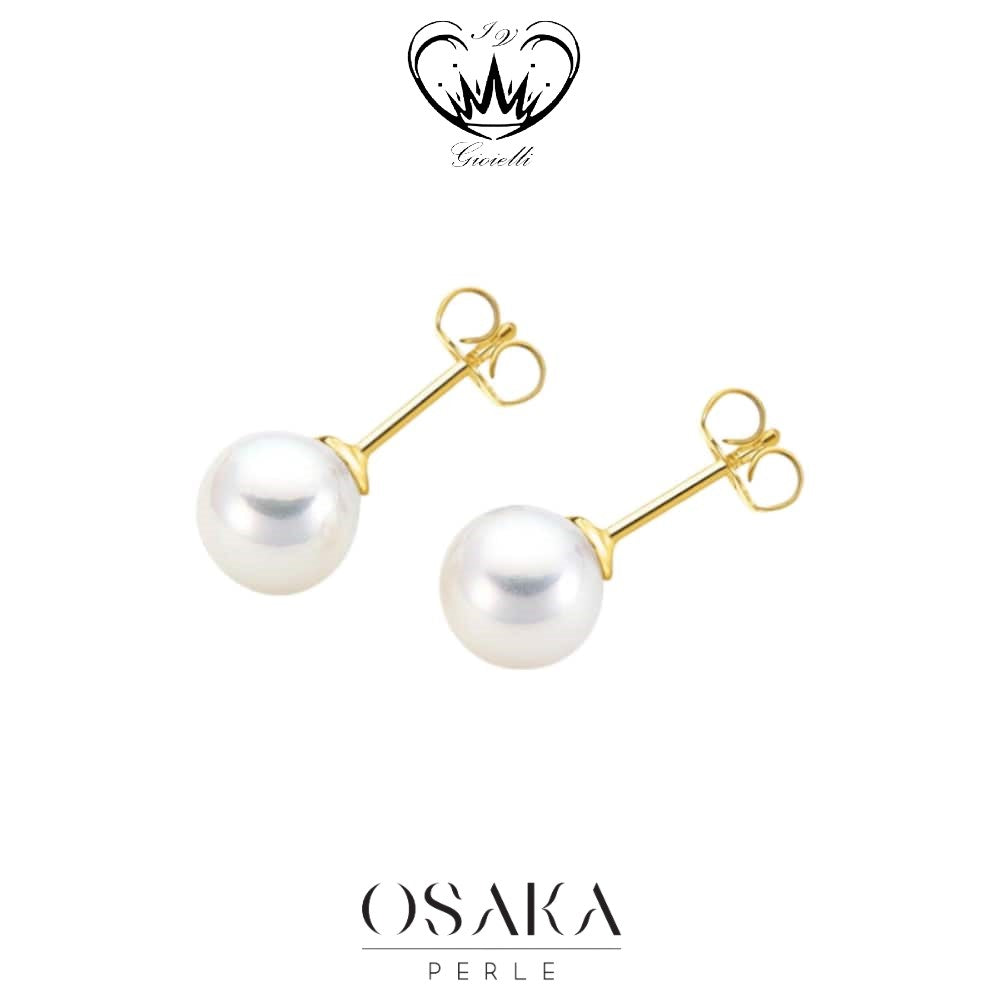 ORECCHINI PERLE OSAKA mm 7,5-8 18kt ref. OR-CLASSIC009G