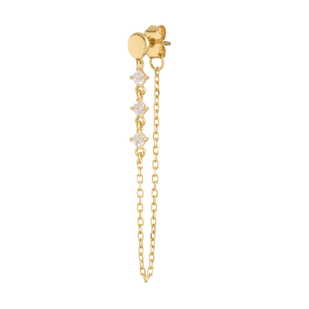 MONO-ORECCHINO DISCO CATENELLA TRE PUNTI LUCE RUE DES MILLE ARG 925 ref.ORZ-024 M3 TD AU