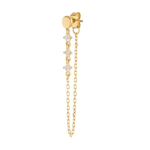MONO-ORECCHINO DISCO CATENELLA TRE PUNTI LUCE RUE DES MILLE ARG 925 ref.ORZ-024 M3 TD AU