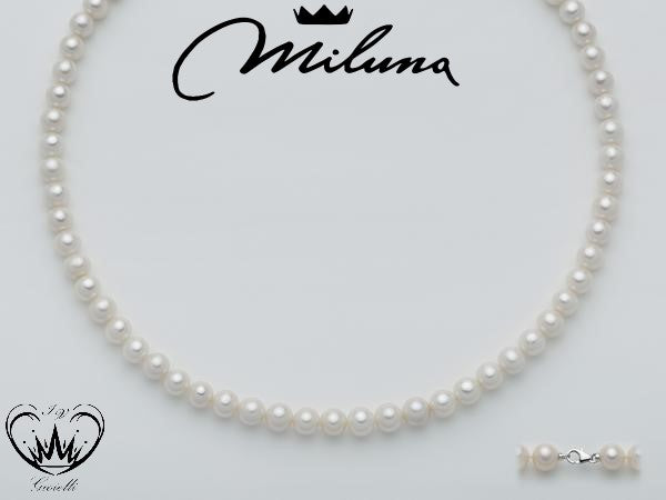 Collane Girocollo Miluna Perle Diamanti Collana Perle Miluna