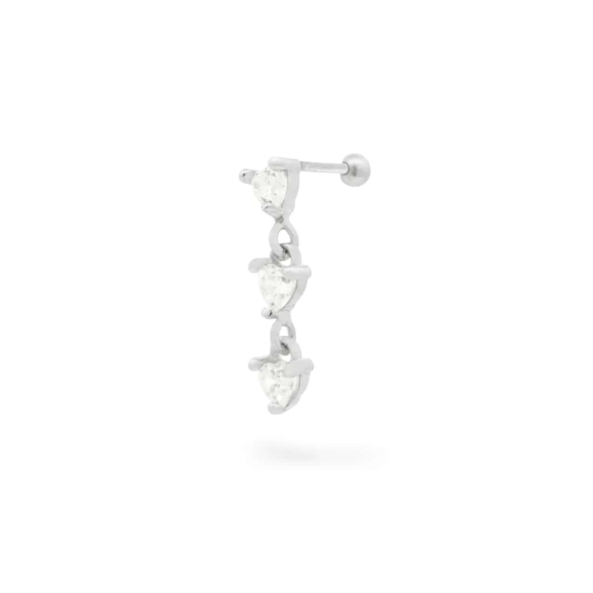 HELIX PIERCING TRIPLE HEARTS RUE DES MILLE ARG 925 ref.PRZ-026 M2 RH