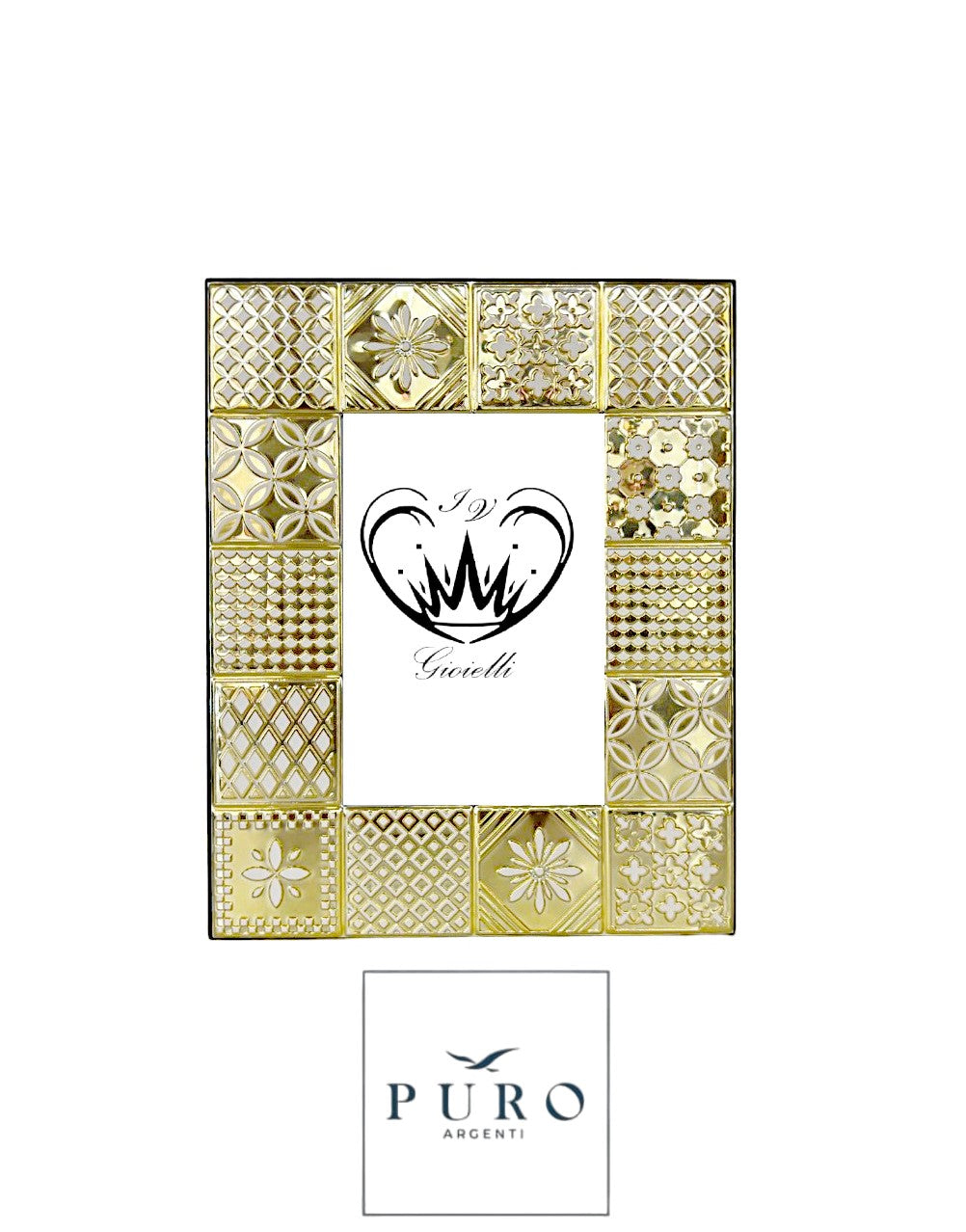 PORTAFOTO PURO LINEA AZULEJA DORATA 9X13 ref. PU8325-9G