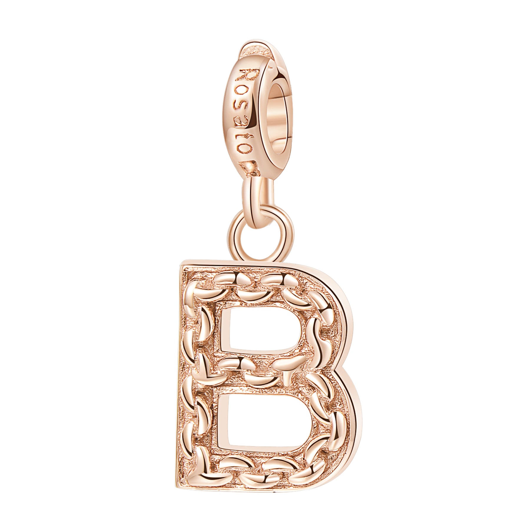 CHARM LETTERA B ROSATO ARGENTO 925 ref.RZ080