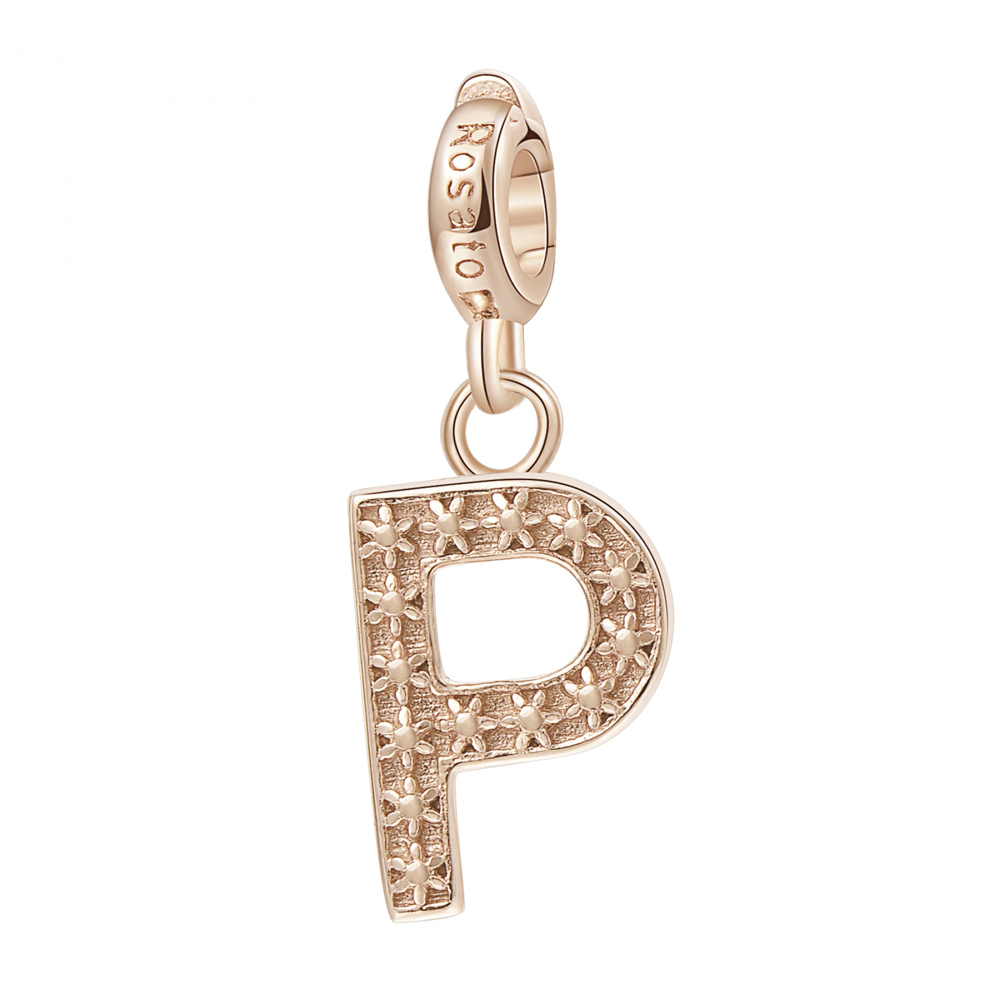 CHARM LETTERA P ROSATO ARGENTO 925 ref. RZ094