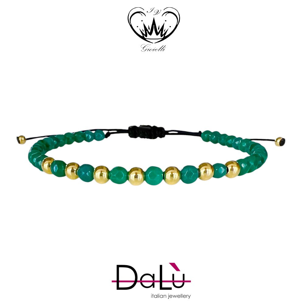 BRACCIALE  DALU CORDA E EMATITE VERDE ref. br679emverdeq5
