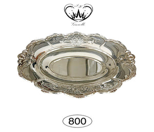 CENTROTAVOLA IN ARGENTO 800 CESELLATO FIORI 28 X 21,5 ref.10741010