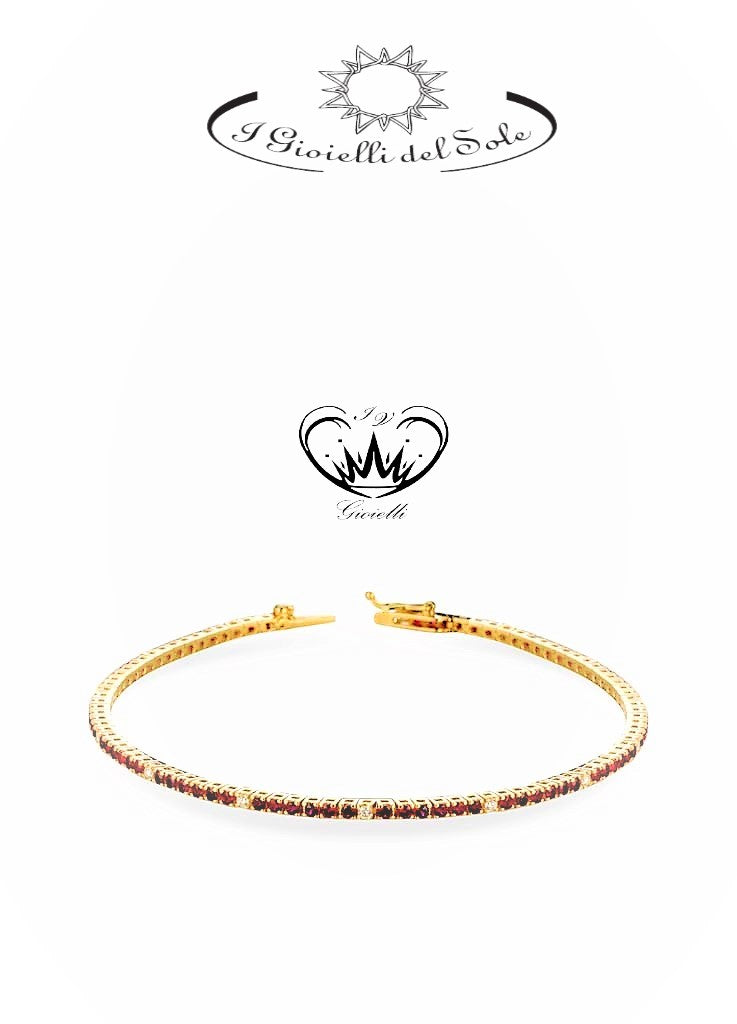 BRACCIALE TENNIS I GIOIELLI DEL SOLE ORO 18KT ref. BT2RB-175-19