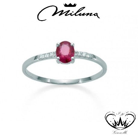 Acquista online ANELLO MILUNA ORO RUBINO DIAMANTI