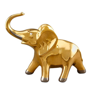 REF. S0602/O - ELEFANTE IN CERAMICA DIPINTO A MANO  CON ORO 24KT+SWAROVSKI MADE IN ITALY ART. 00.84AH