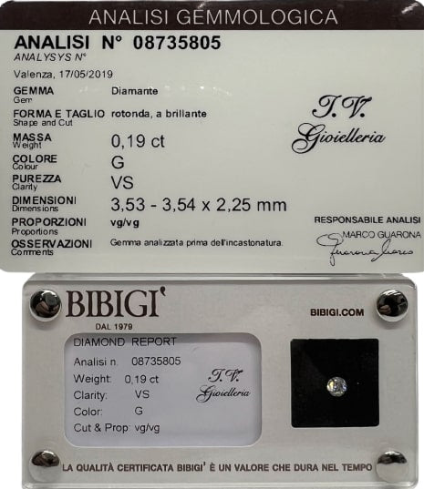 DIAM BIBIGI BLISTERATO CT 0,19 ref. S08735805T